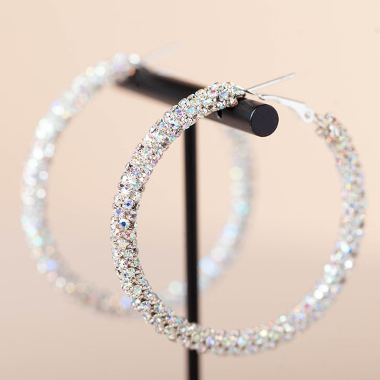 Slim Thick Twankle Hoops - Silver