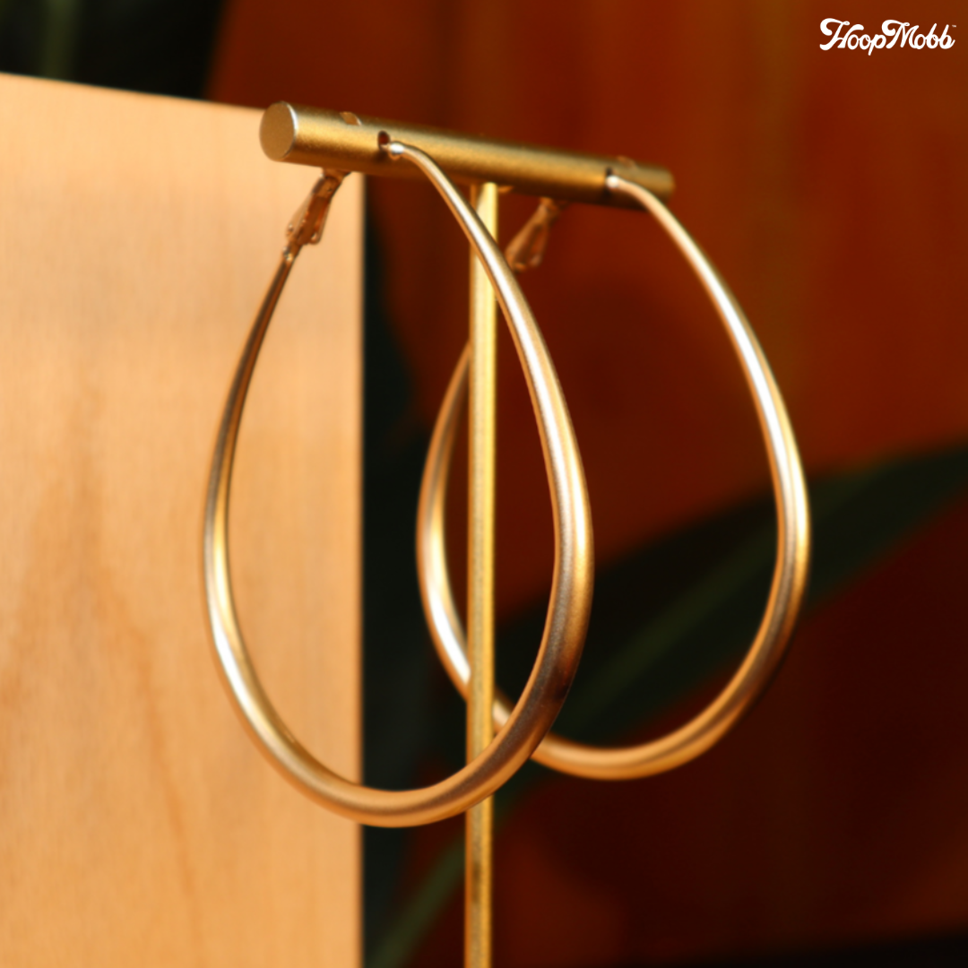 Gold Dust Teardrop Hoops - Small