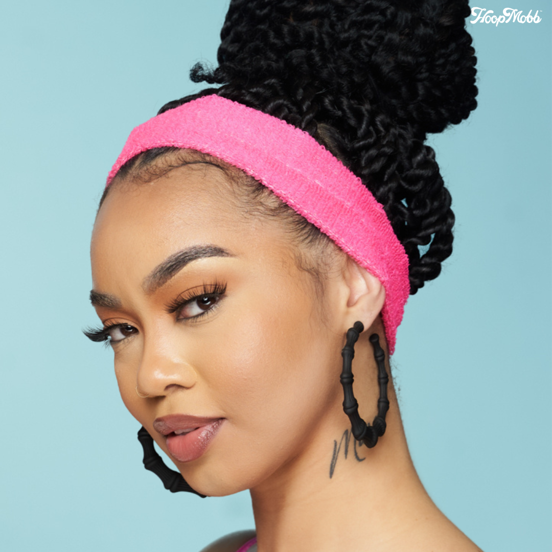 MATTE BAMBOO HOOPS - BLACK