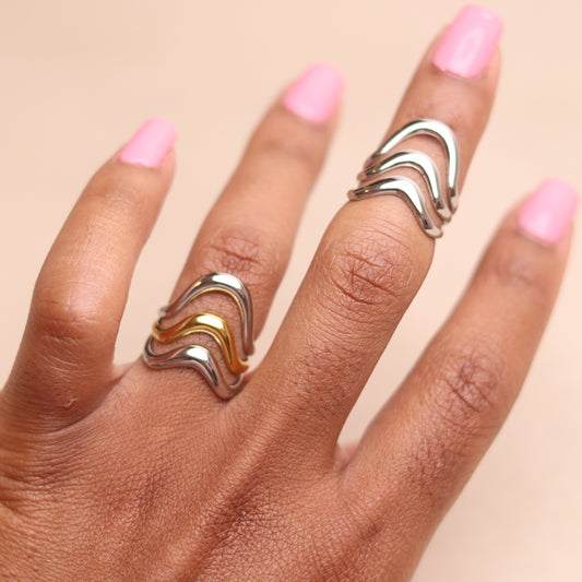 Power Play Ring Set - Two Tone
