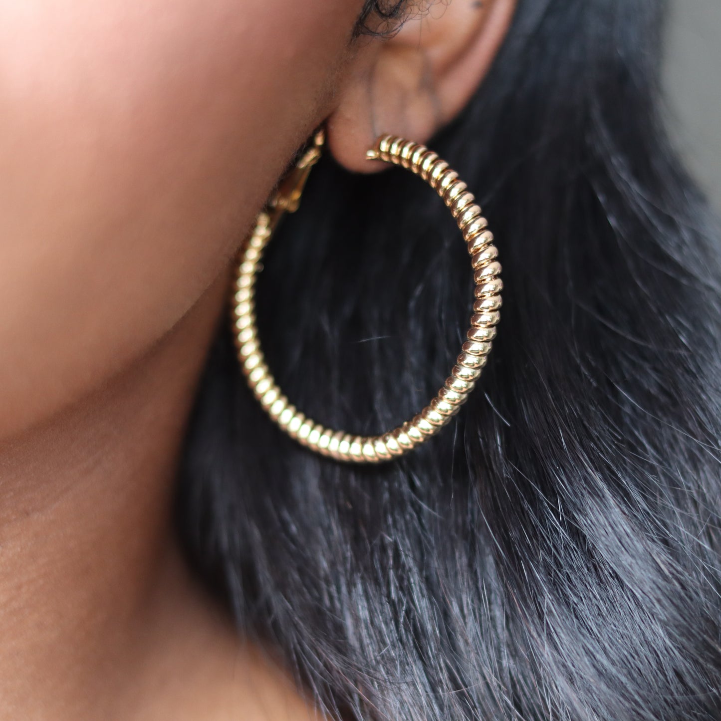 Cord Hoops - Gold