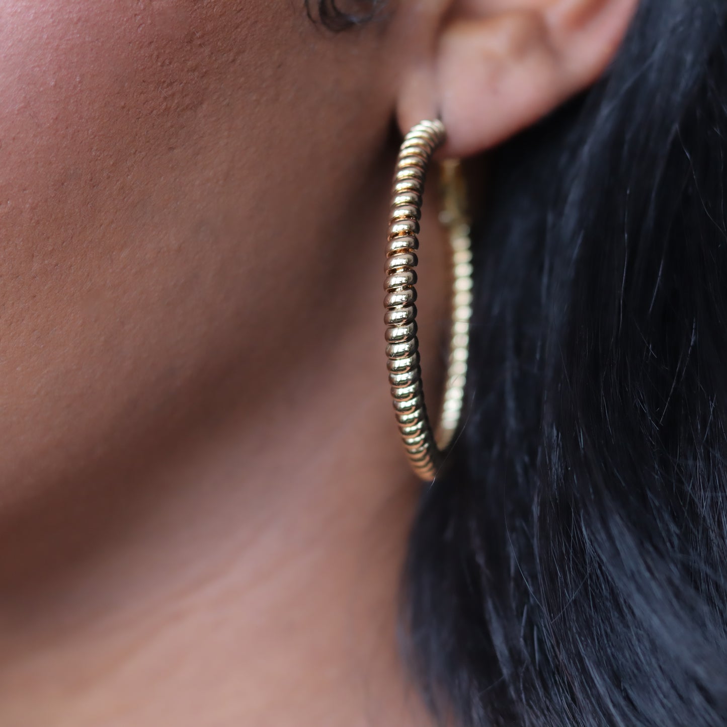 Cord Hoops - Gold