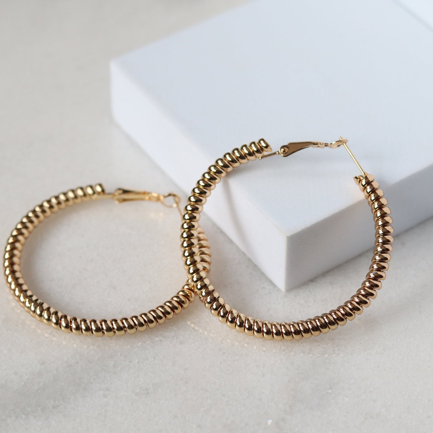 Cord Hoops - Gold