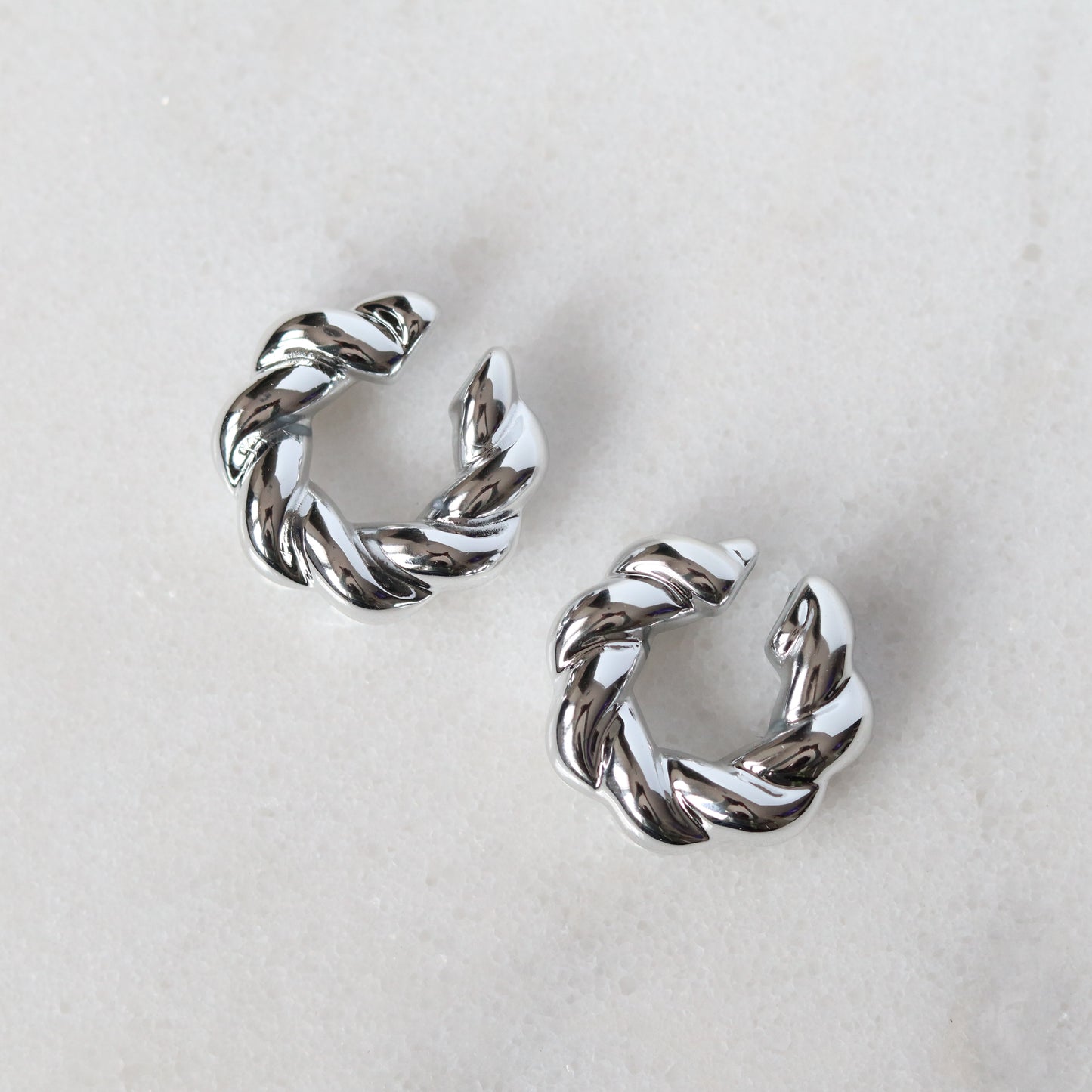 Puff Ear Cuff Set - Silver