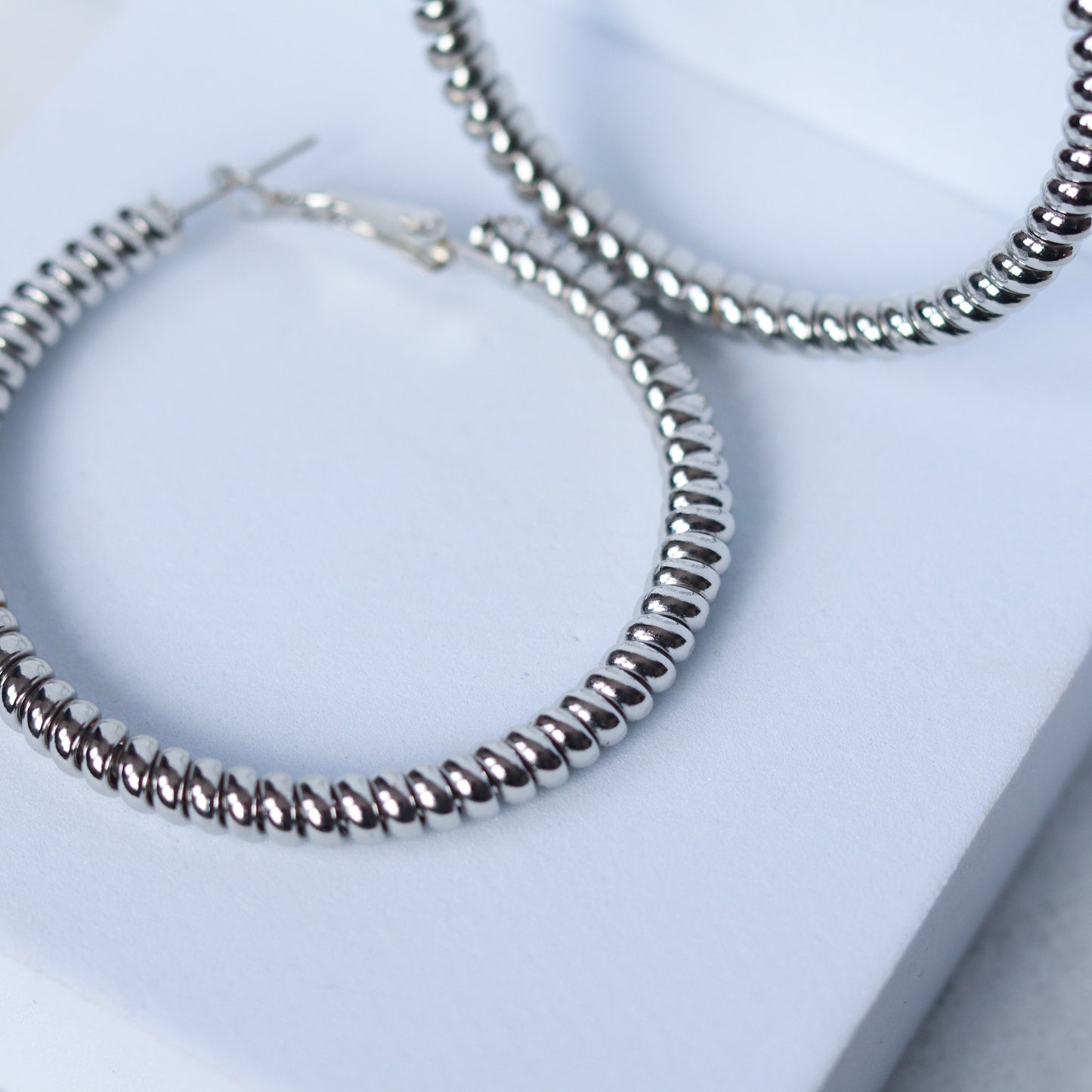 Cord Hoops - Silver