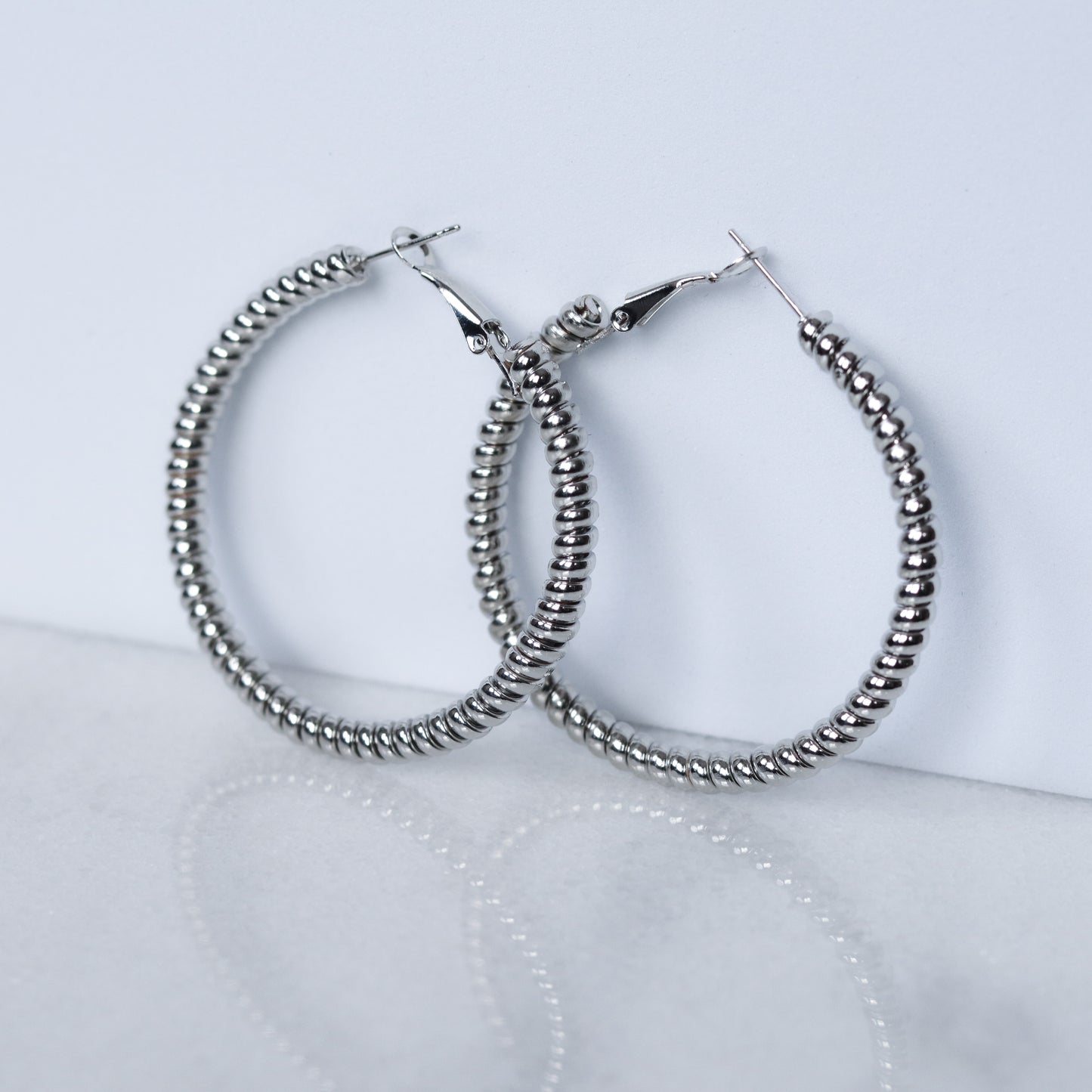 Cord Hoops - Silver