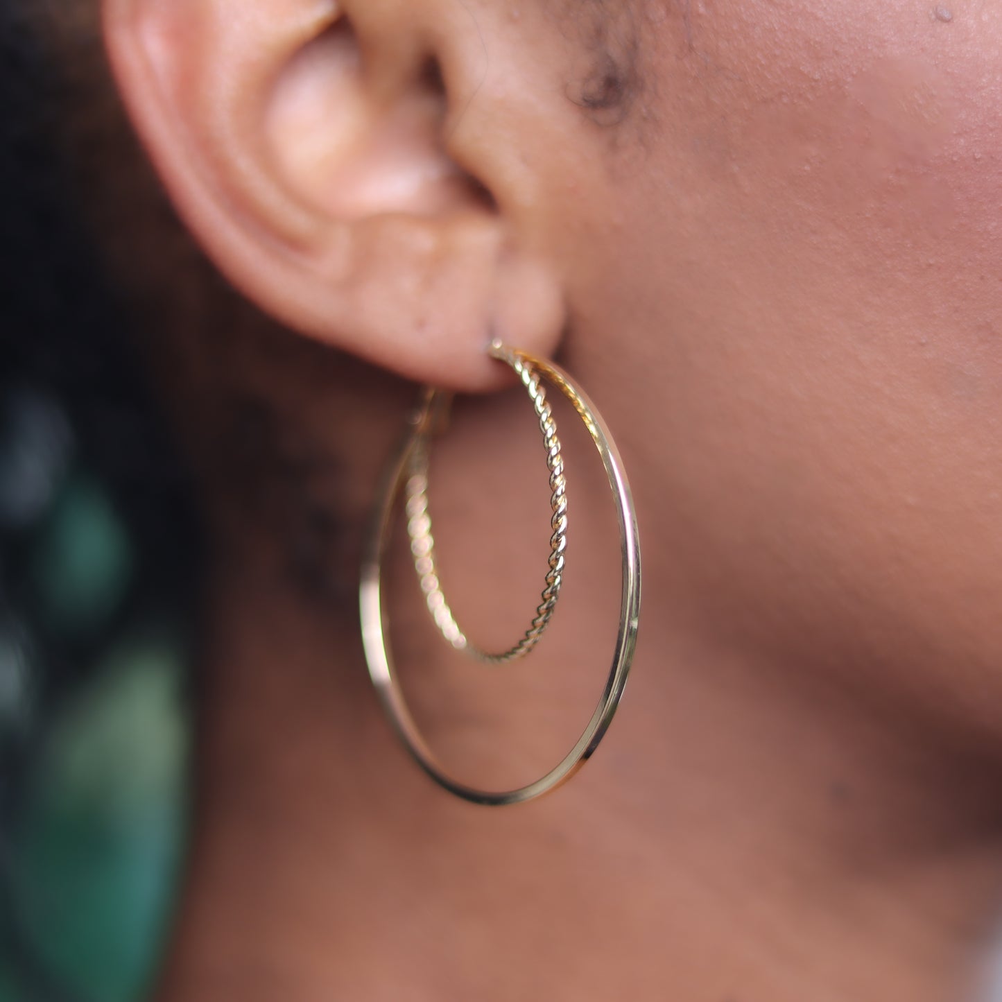 Double Decker Hoops - Gold