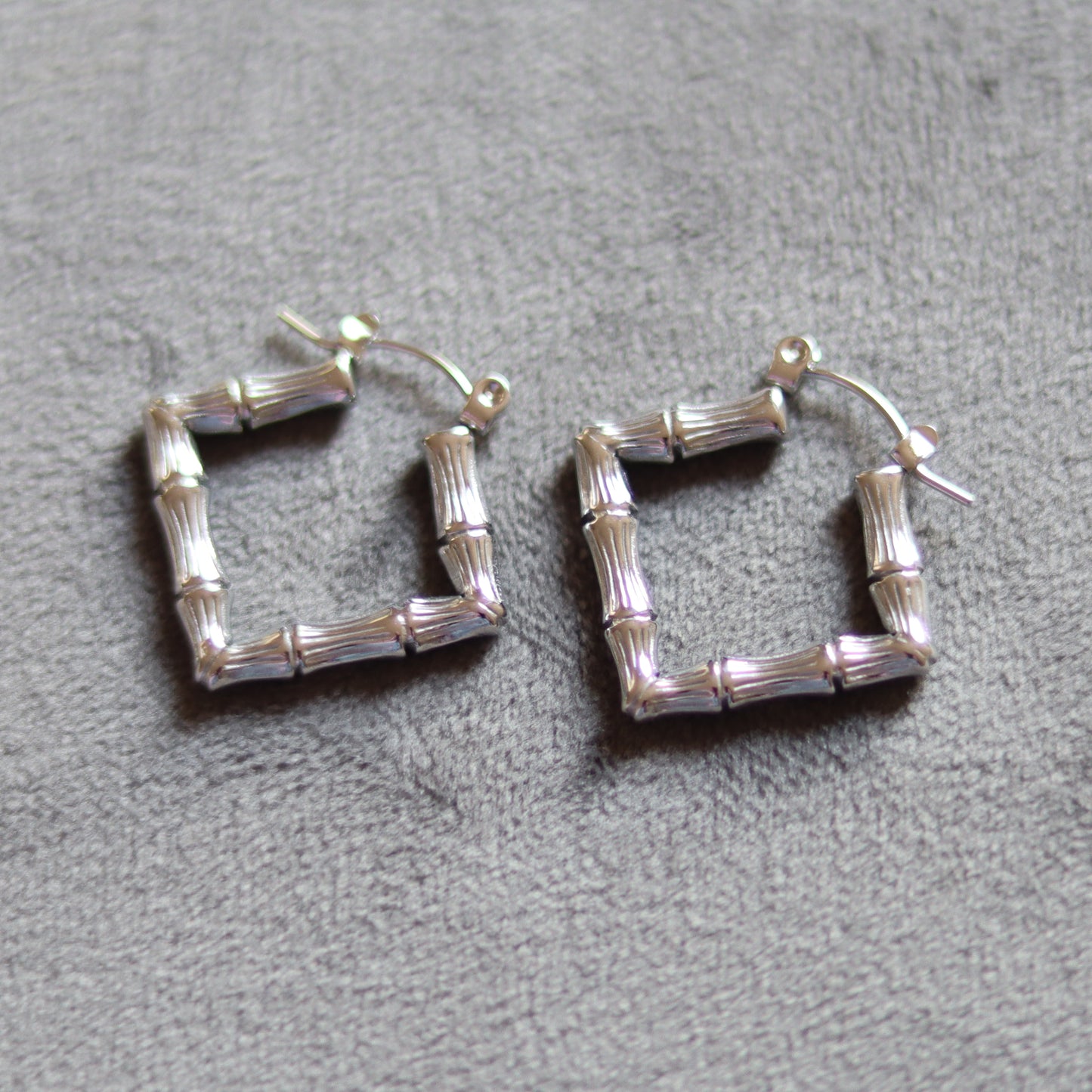 diamond mini bamboo hoops silver2