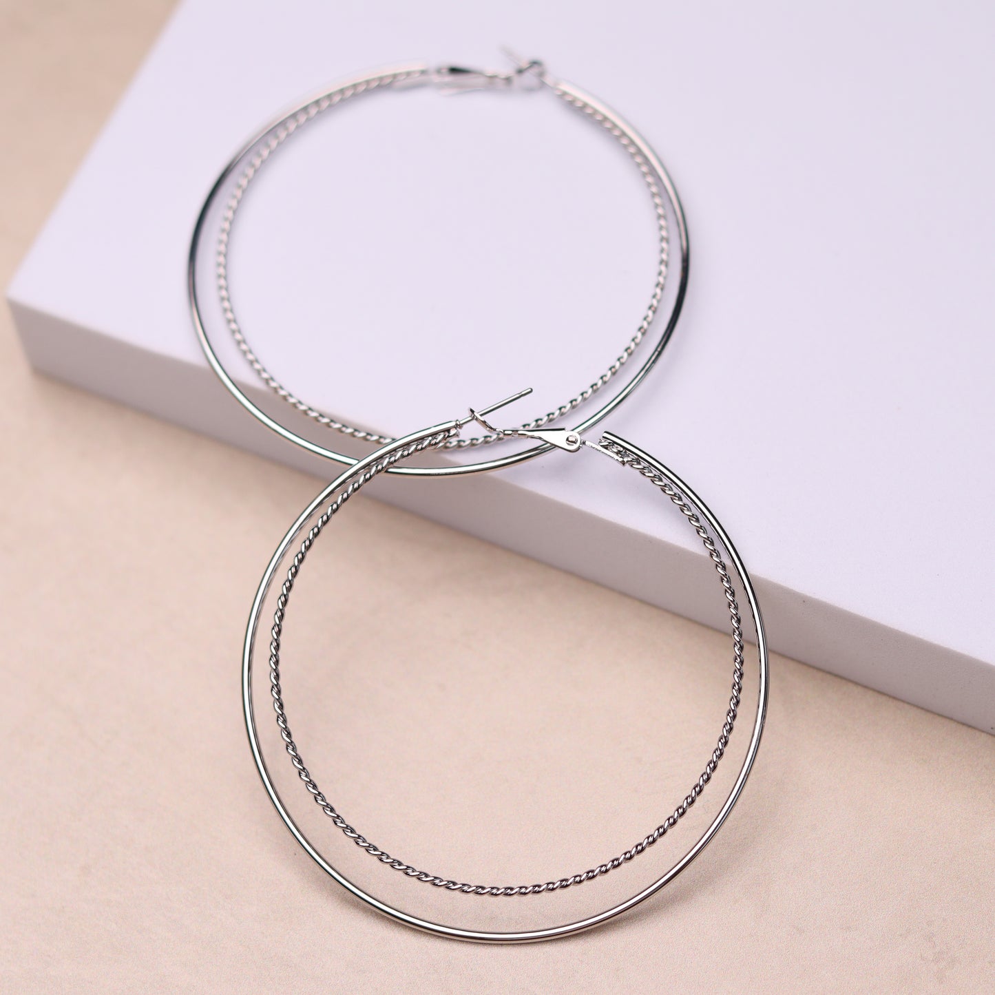 fine line hoops silver