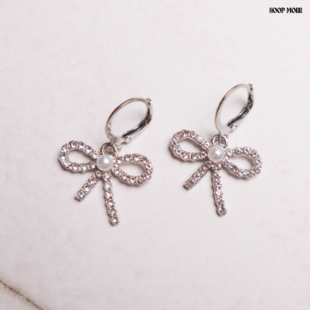 Mini Ribbon Hoops - Silver