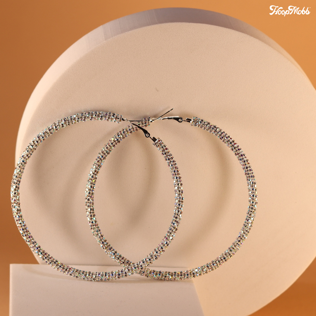 SLIM THICK TWANKLE HOOPS - SILVER/JUMBO