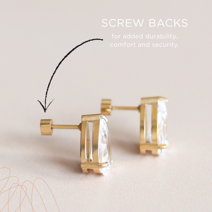 Love Stud Earrings - 18k Gold Plated