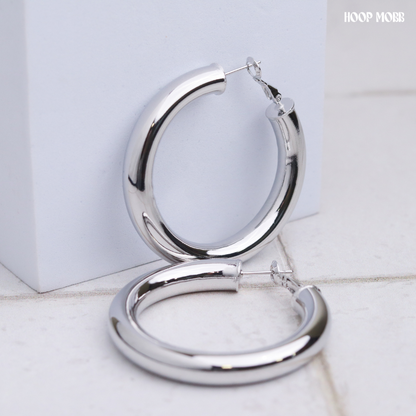 BABY FAT MINI HOOPS - SILVER