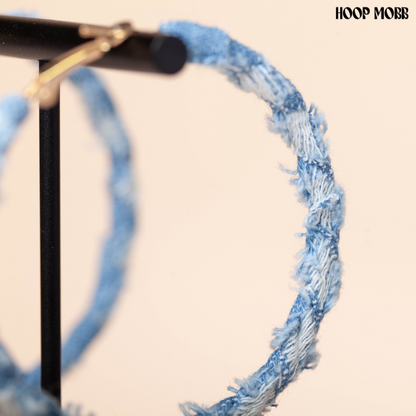 DENIM HOOPS - MEDIUM - BLUE