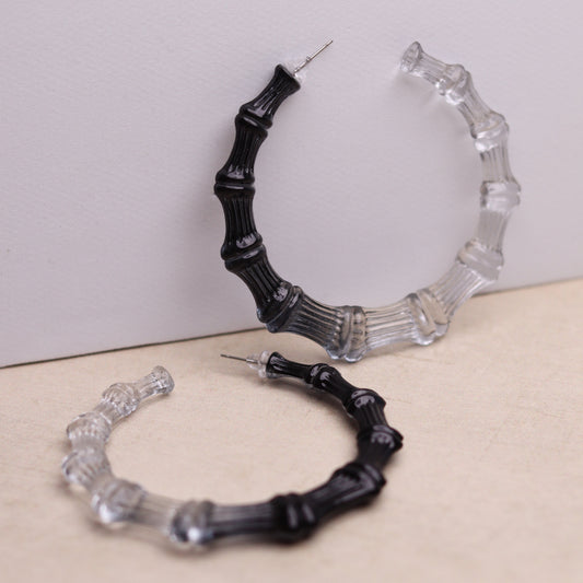 JELLY BAMBOO HOOPS -  BLACK