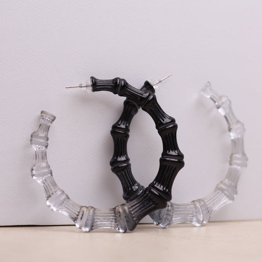 JELLY BAMBOO HOOPS -  BLACK