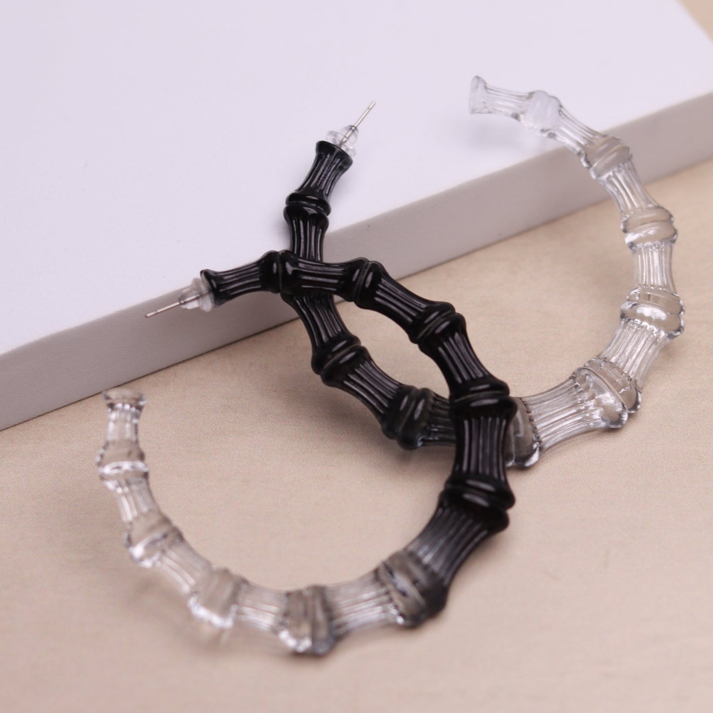 JELLY BAMBOO HOOPS -  BLACK