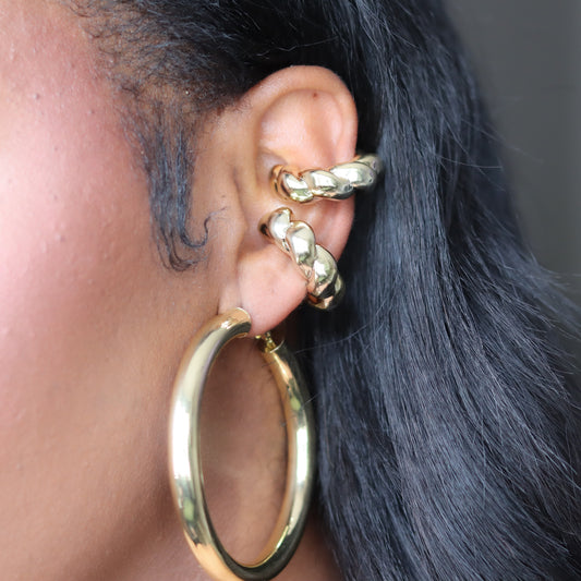 Puff Ear Cuff Set - Gold