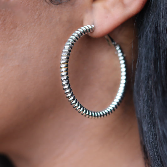Cord Hoops - Silver