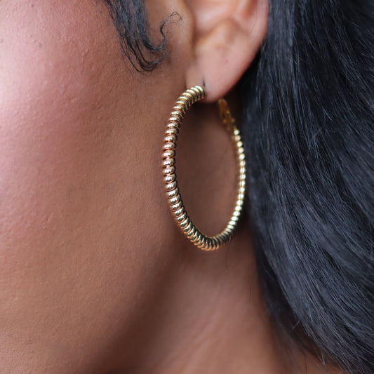 Cord Hoops - Gold