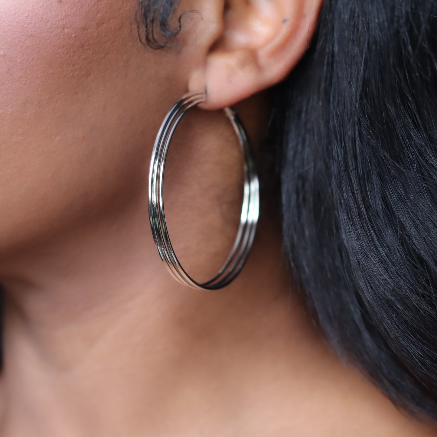 Trip Wire Hoops - Silver