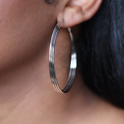 Trip Wire Hoops - Silver