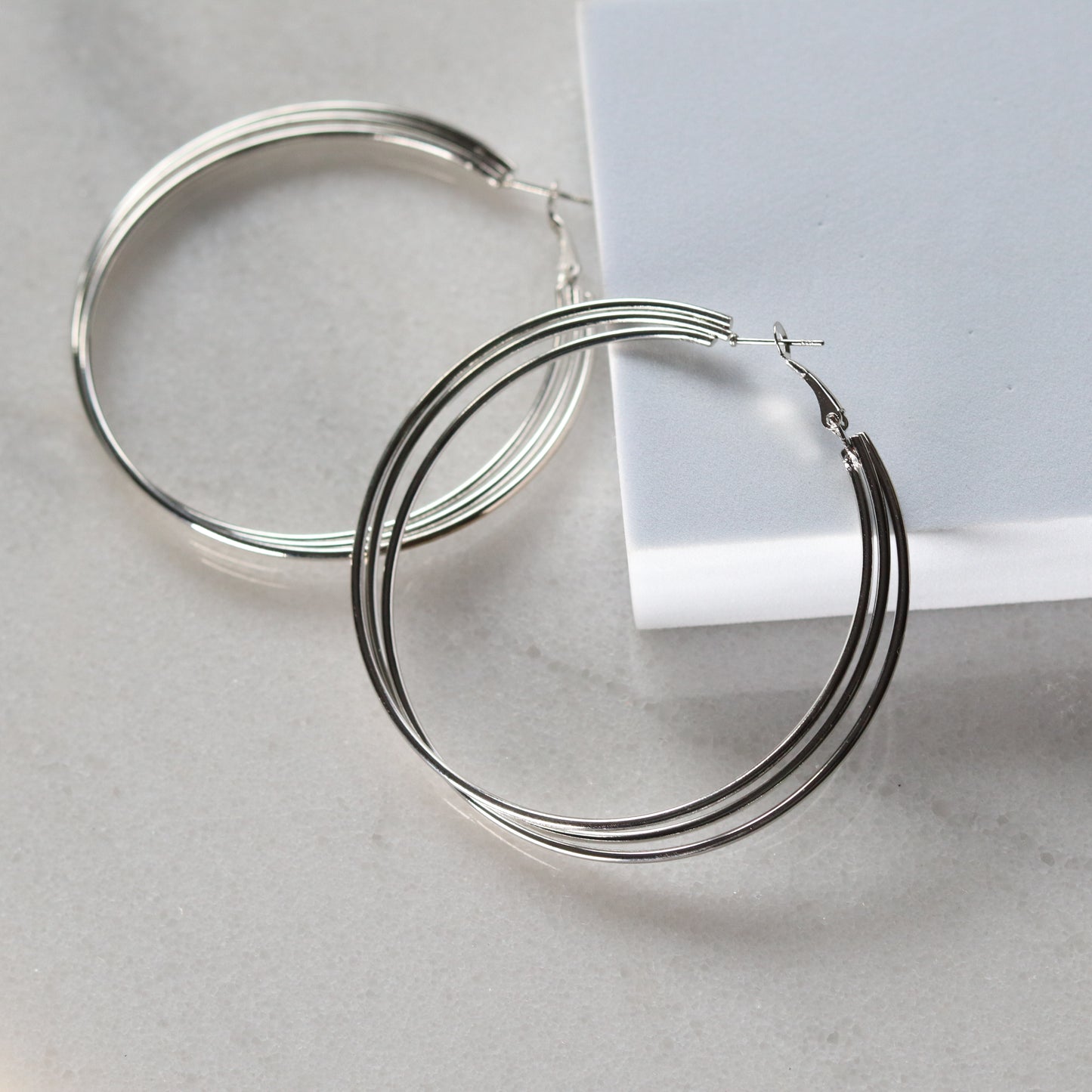 Trip Wire Hoops - Silver