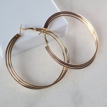 Trip Wire Hoops - Gold