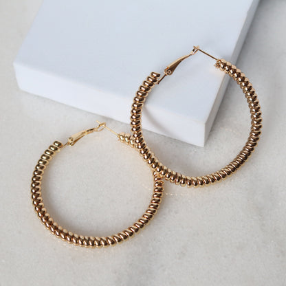 Cord Hoops - Gold