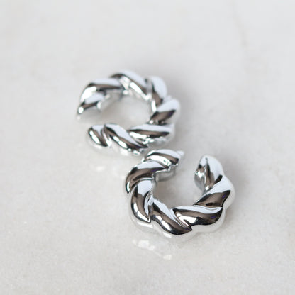 Puff Ear Cuff Set - Silver