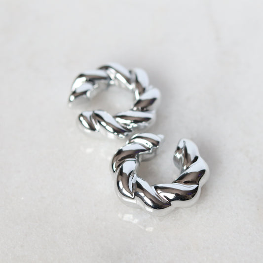 Puff Ear Cuff Set - Silver