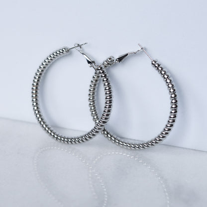 Cord Hoops - Silver