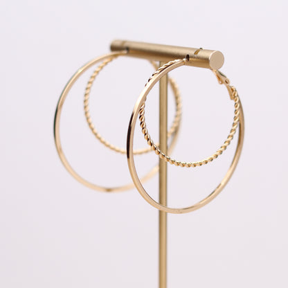 Double Decker Hoops - Gold