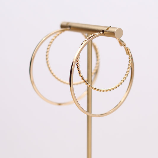 Double Decker Hoops - Gold