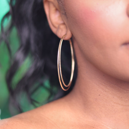 Fine Line Hoops - Gold