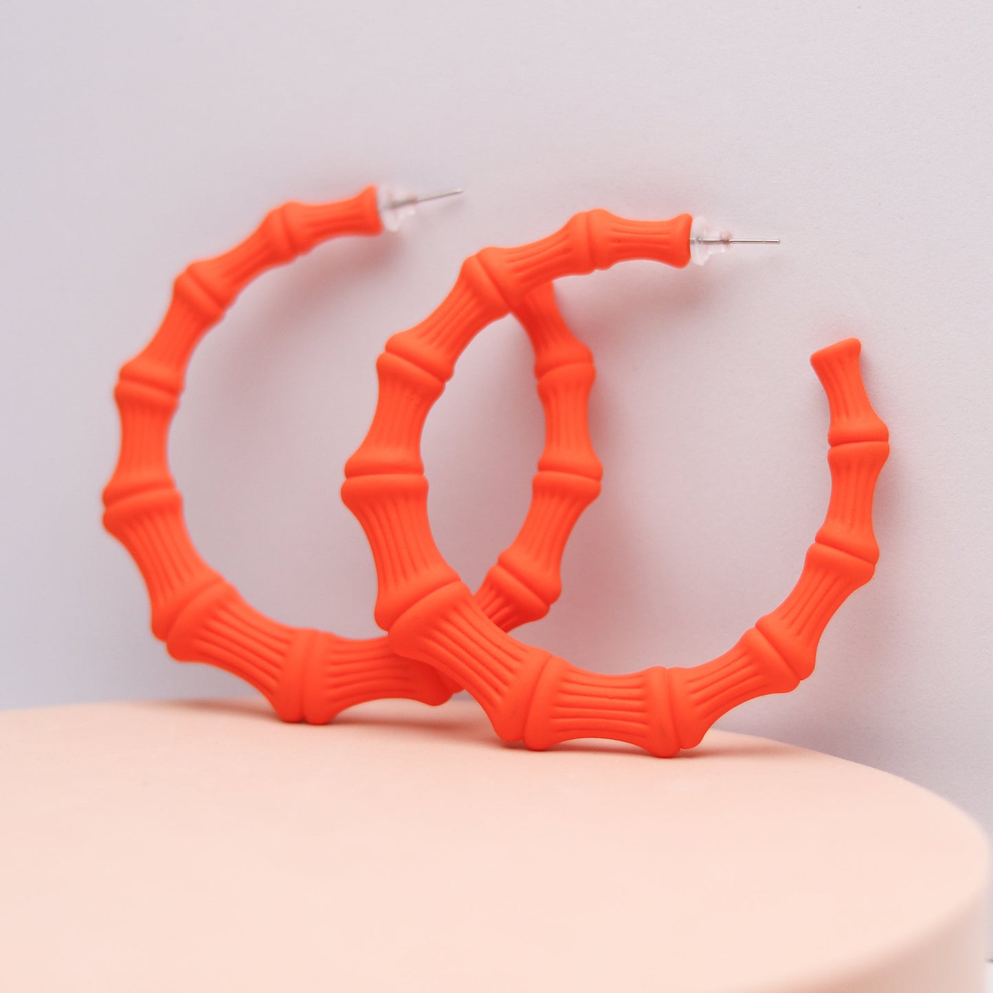 MATTE BAMBOO HOOPS - ORANGE