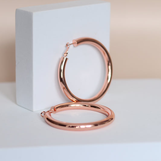 BABY FAT HOOPS - ROSE GOLD