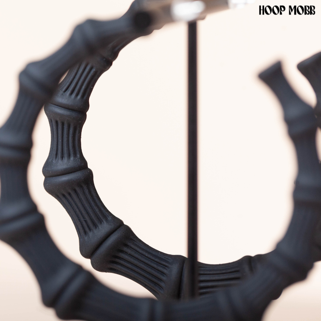 MATTE BAMBOO HOOPS - BLACK