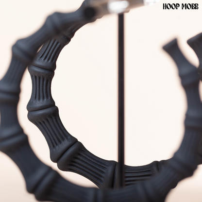 MATTE BAMBOO HOOPS - BLACK