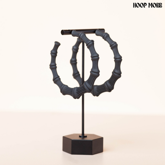 MATTE BAMBOO HOOPS - BLACK