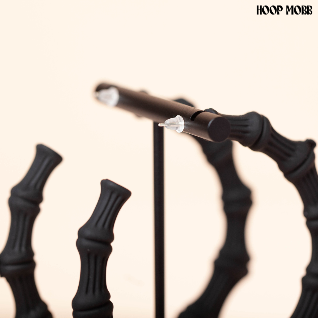 MATTE BAMBOO HOOPS - BLACK