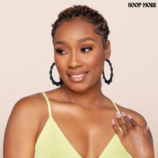 MATTE BAMBOO HOOPS - BLACK