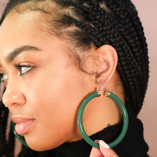 NATURE GIRL HOOPS - GREEN
