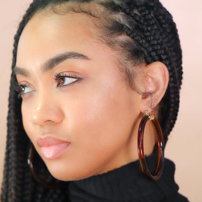 NATURE GIRL HOOPS - BROWN