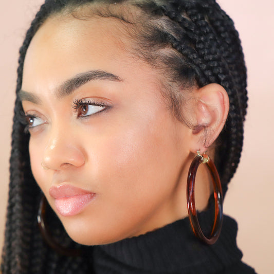 NATURE GIRL HOOPS - BROWN