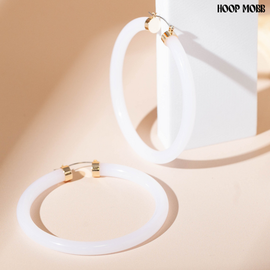 NATURE GIRL HOOPS - WHITE