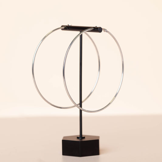 PLAIN JANE HOOPS - JUMBO - SILVER