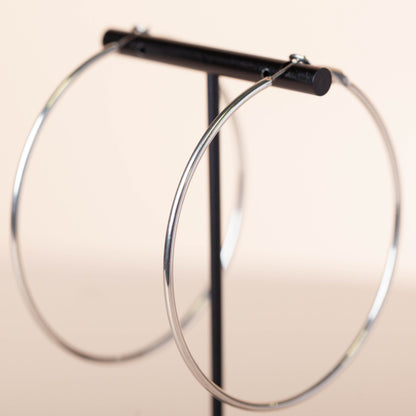 PLAIN JANE HOOPS - SILVER/MEDIUM