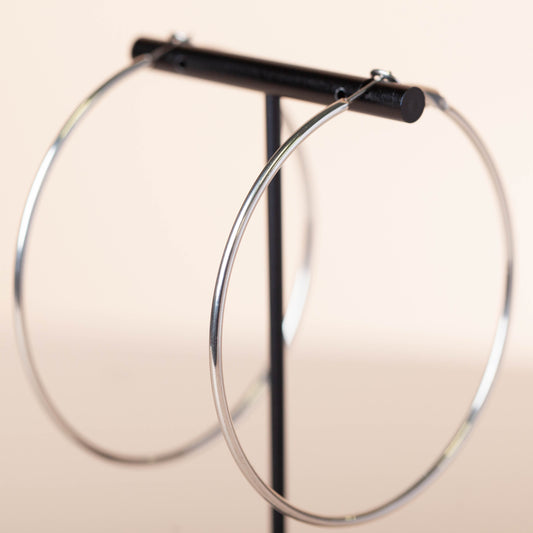 PLAIN JANE HOOPS - SILVER/MEDIUM