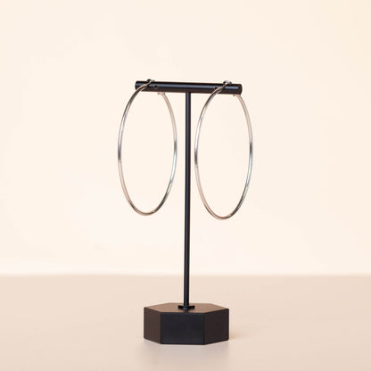 PLAIN JANE HOOPS - SILVER/MEDIUM
